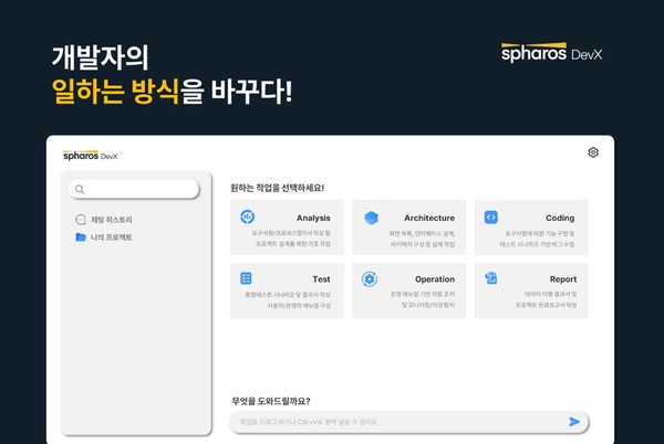‘스파로스 데브엑스(Spharos DevX)’ 이용 화면 (출처: 신세계아이앤씨)